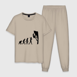 Мужская пижама хлопок Эволюция альпиниста