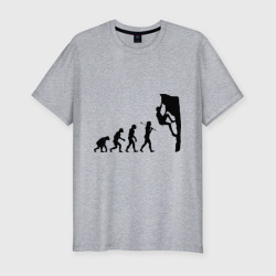 Приталенная футболка Эволюция альпиниста (Мужская)