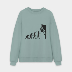 Мужской свитшот oversize без начеса хлопок Эволюция альпиниста