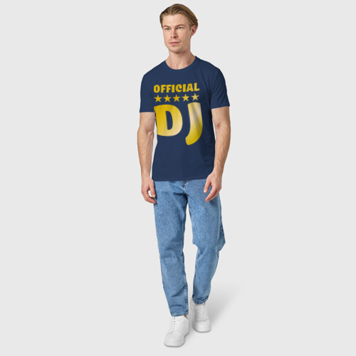 Мужская футболка хлопок Official DJ золото - фото 5