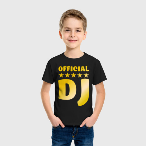 Детская футболка хлопок Official DJ золото, цвет черный - фото 3