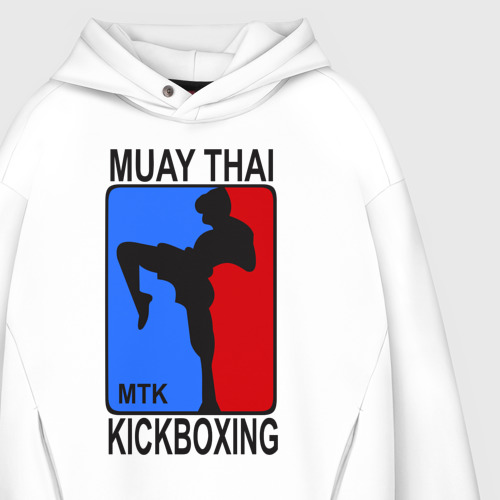 Мужское худи Oversize хлопок Muay Thai Kickboxing, цвет белый - фото 4