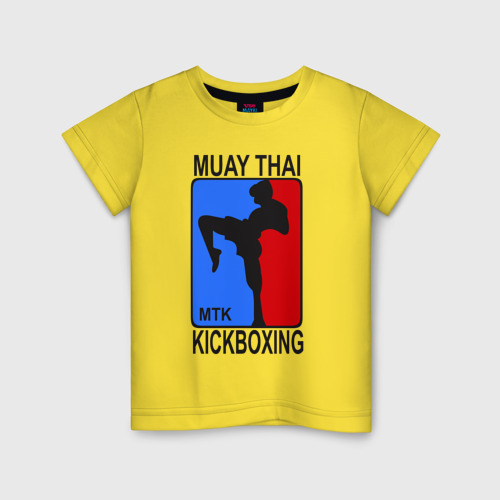 Детская футболка хлопок Muay Thai Kickboxing, цвет желтый