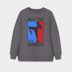 Женский свитшот oversize без начеса хлопок Muay Thai Kickboxing