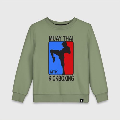 Детский свитшот хлопок Muay Thai Kickboxing, цвет авокадо