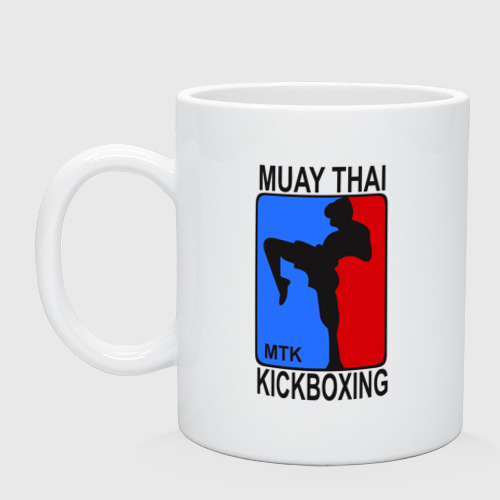 Кружка керамическая Muay Thai Kickboxing, цвет белый