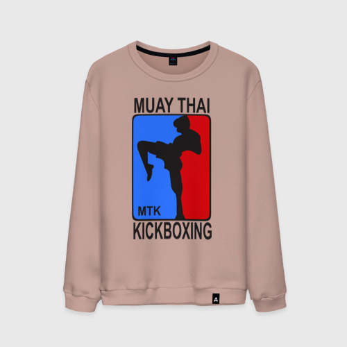 Мужской свитшот хлопок Muay Thai Kickboxing, цвет пыльно-розовый