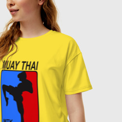 Женская футболка хлопок Oversize Muay Thai Kickboxing - фото 2