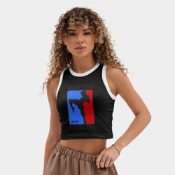 Женская укороченная майка-топ хлопок Muay Thai Kickboxing - фото 2