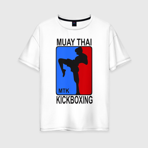 Женская футболка хлопок Oversize Muay Thai Kickboxing, цвет белый
