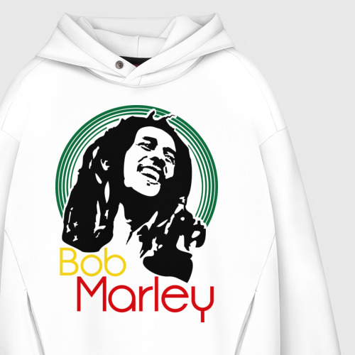 Мужское худи Oversize хлопок Saint Bob Marley, цвет белый - фото 4