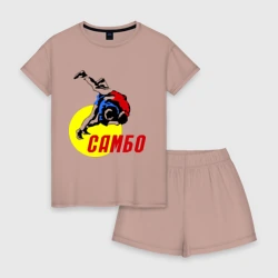 Женская пижама с шортиками хлопок Спорт самбо
