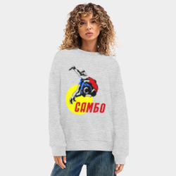 Женский свитшот oversize без начеса хлопок Спорт самбо - фото 2