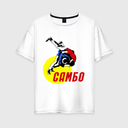 Женская футболка хлопок Oversize Спорт самбо
