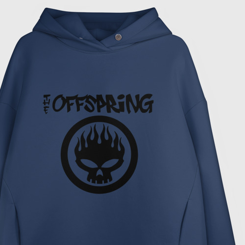 Женское худи Oversize хлопок The Offspring classic logo, цвет темно-синий - фото 3