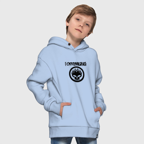 Детское худи Oversize хлопок The Offspring classic logo, цвет мягкое небо - фото 9