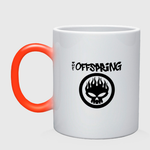 Кружка хамелеон The Offspring classic logo, цвет белый + красный