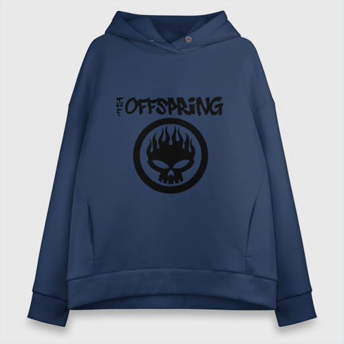 Женское худи Oversize хлопок The Offspring classic logo, цвет темно-синий