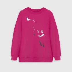 Женский свитшот oversize без начеса хлопок Лиса