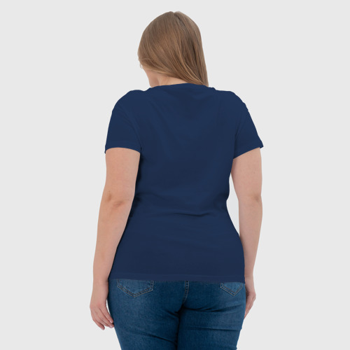 Женская футболка хлопок Лиса, цвет темно-синий - фото 7