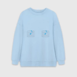 Женский свитшот oversize без начеса хлопок Си-си, ноты