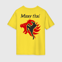 Muay thai – Женская футболка хлопок Oversize с принтом купить со скидкой в -16%