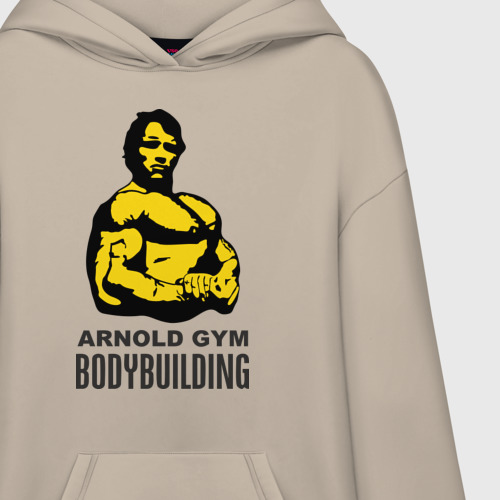 Худи SuperOversize хлопок Arnold bodybuilding, цвет миндальный - фото 3