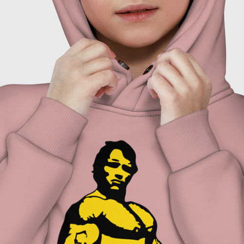 Детское худи Oversize хлопок Arnold bodybuilding, цвет пыльно-розовый - фото 7