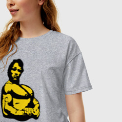 Женская футболка хлопок Oversize Arnold bodybuilding - фото 2