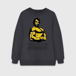 Женский свитшот oversize без начеса хлопок Arnold bodybuilding