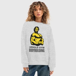Женский свитшот oversize без начеса хлопок Arnold bodybuilding - фото 2