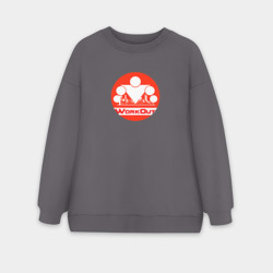 Женский свитшот oversize без начеса хлопок WorkOut vrc