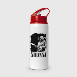 Бутылка для воды с трубочкой nirvana kurt cobain