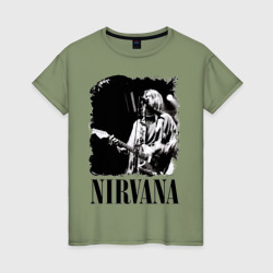 Женская футболка хлопок nirvana kurt cobain