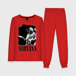 Женская пижама с лонгсливом хлопок nirvana kurt cobain