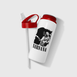 Бутылка для воды с трубочкой nirvana kurt cobain - фото 2