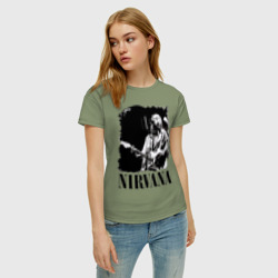 Женская футболка хлопок nirvana kurt cobain - фото 2