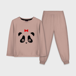 Детская пижама с лонгсливом хлопок Панда женская