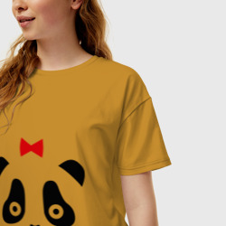 Женская футболка хлопок Oversize Панда женская - фото 2