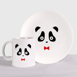 Набор: тарелка + кружка Панда (мужская)