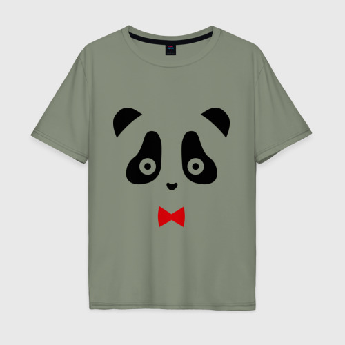 Мужская футболка хлопок Oversize Панда мужская, цвет авокадо