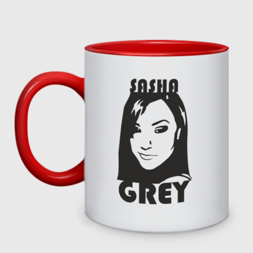 Кружка двухцветная Sasha Grey, цвет белый + красный