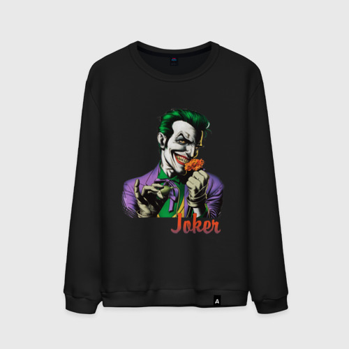 Мужской свитшот хлопок Joker с цветком, цвет черный