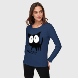 Женский лонгслив хлопок Котик - фото 2