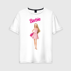 Женская футболка хлопок Oversize Барби на прогулке