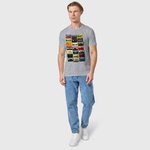 Мужская футболка хлопок Сборка кассет, цвет меланж - фото 5