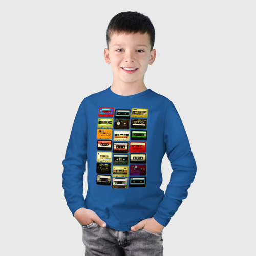 Детский лонгслив хлопок с принтом Сборка кассет, фото на моделе #1