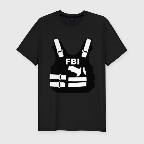 Мужская футболка хлопок Slim FBI (униформа), цвет черный