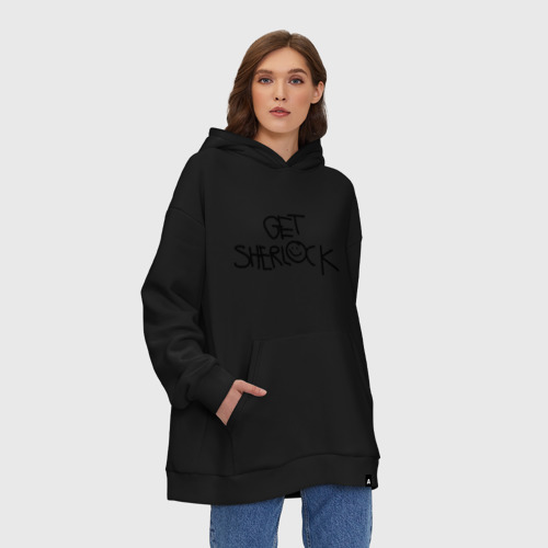 Худи SuperOversize хлопок Get Sherlock, цвет черный - фото 4