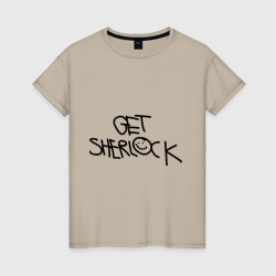 Женская футболка хлопок Get Sherlock